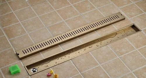 Linear Stainless Steel Bathroom Channel Tile Floor Drain -Bathlova