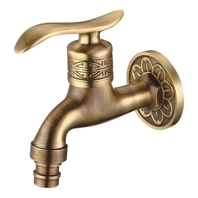 Long Garden Use Crane Antique Solid Brass Bathroom Sink Tap -Bathlova