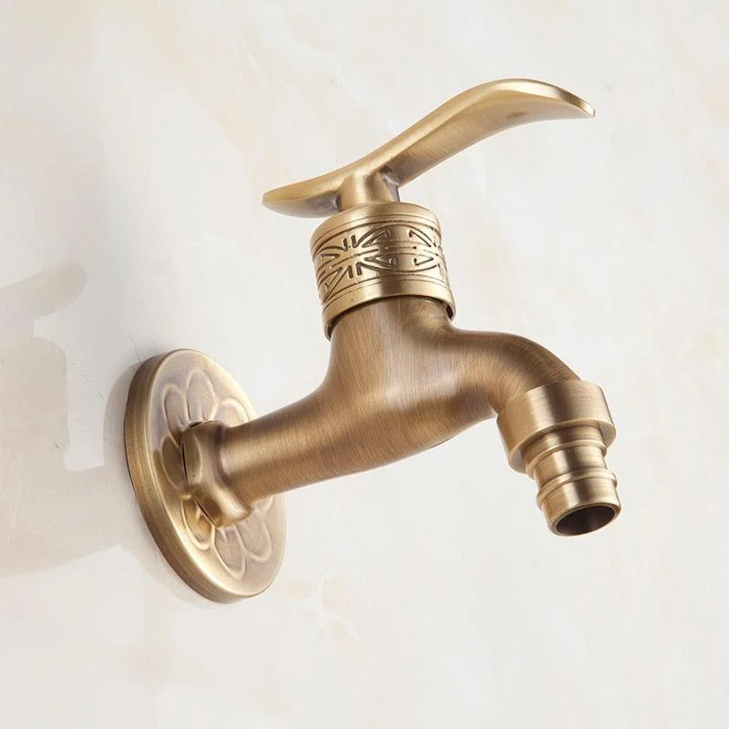 Long Garden Use Crane Antique Solid Brass Bathroom Sink Tap -Bathlova