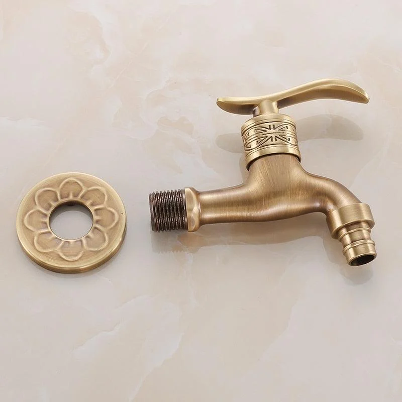 Long Garden Use Crane Antique Solid Brass Bathroom Sink Tap -Bathlova