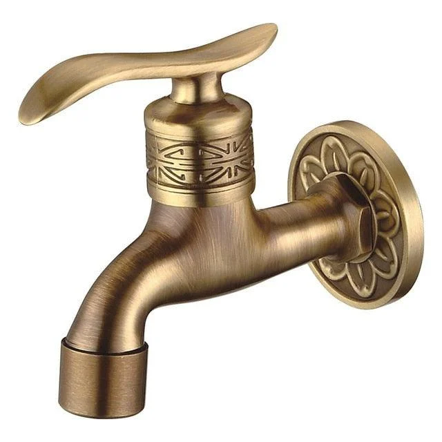 Long Garden Use Crane Antique Solid Brass Bathroom Sink Tap -Bathlova