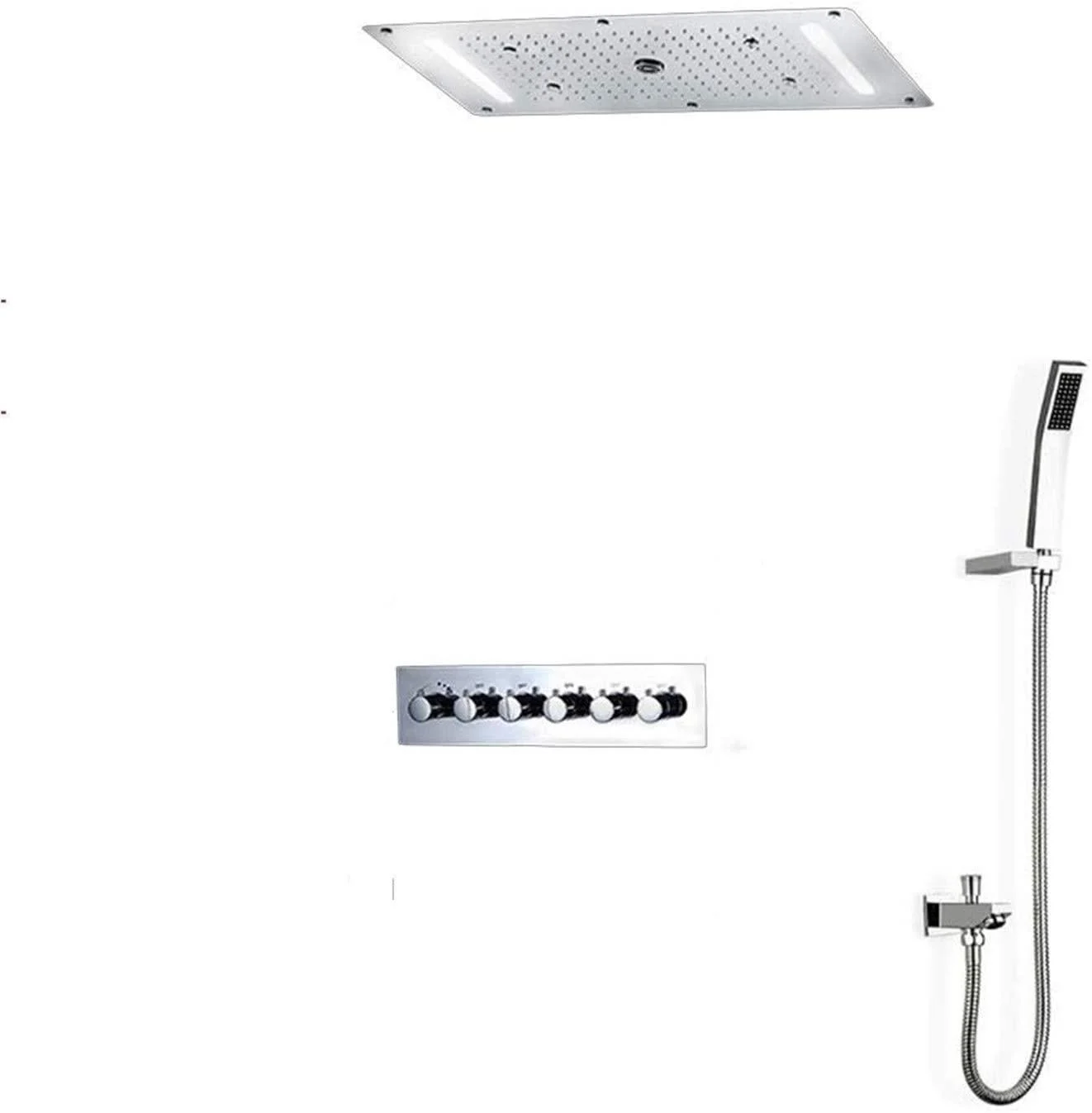 Long Rectangular Bathroom Shower Set with 6 Bathing Modes -Bathlova