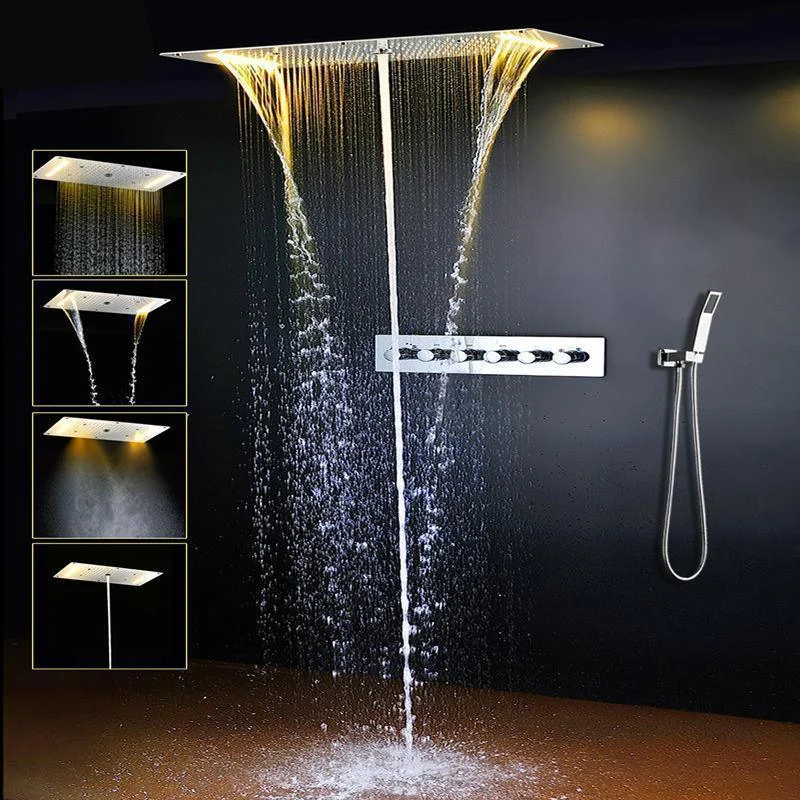 Long Rectangular Bathroom Shower Set with 6 Bathing Modes -Bathlova