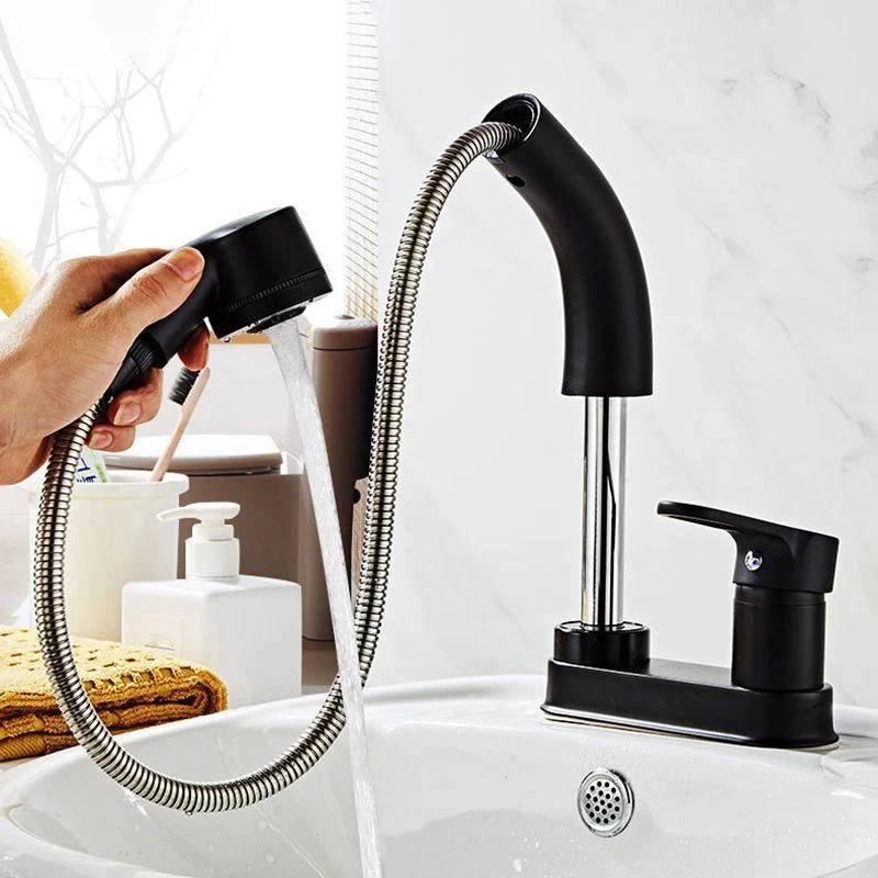 Low Arc Bathroom Sink Tap with 1 Handle Vessel Tap with Overflow -Bathlova