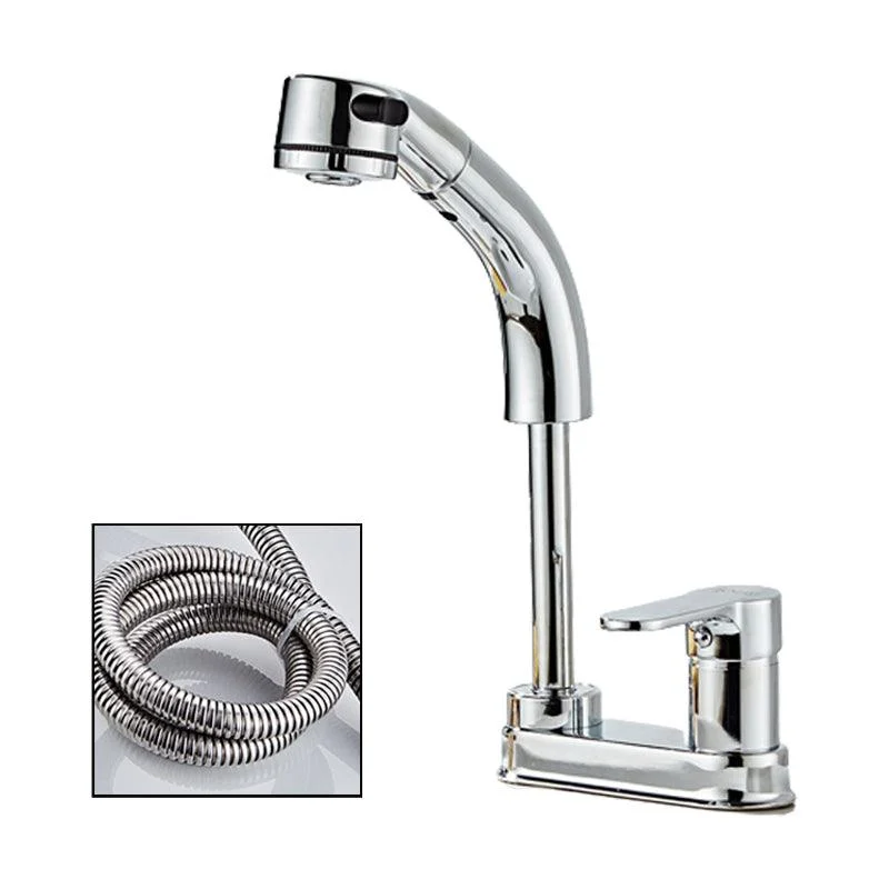 Low Arc Bathroom Sink Tap with 1 Handle Vessel Tap with Overflow -Bathlova