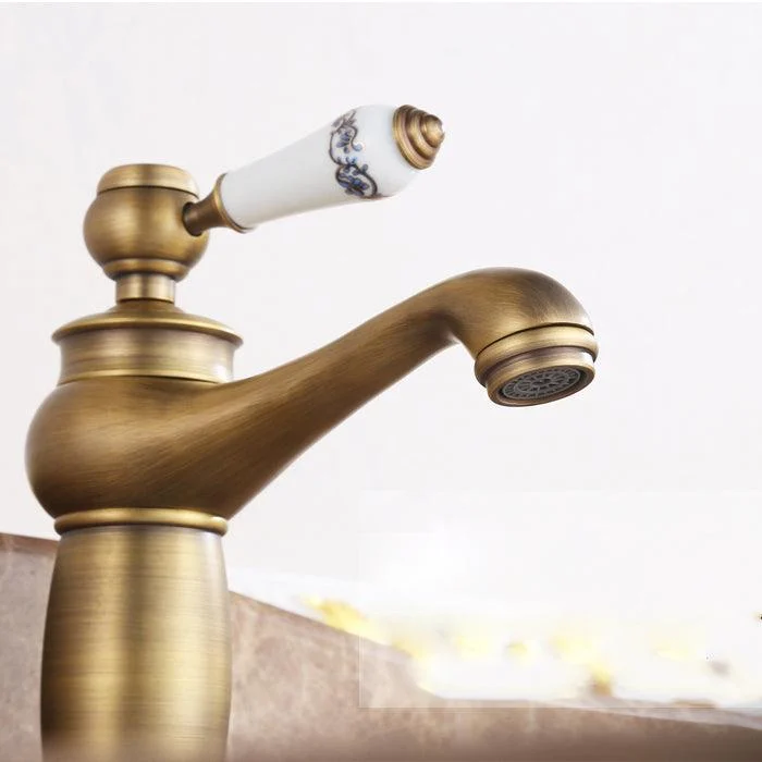 Low-arc Country Vessel Tap Single Handle Brass Tap for Bathroom -Bathlova