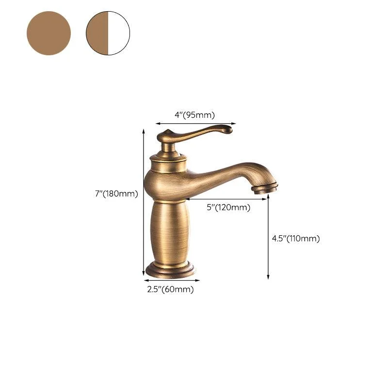 Low-arc Country Vessel Tap Single Handle Brass Tap for Bathroom -Bathlova