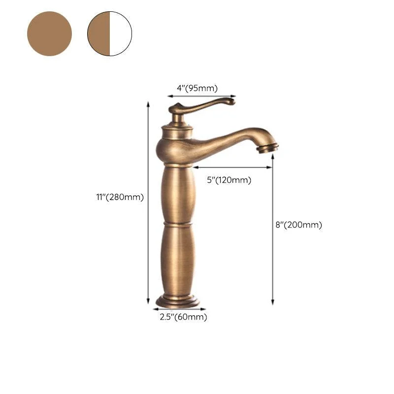 Low-arc Country Vessel Tap Single Handle Brass Tap for Bathroom -Bathlova