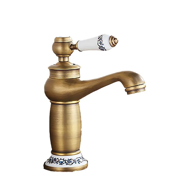 Low-arc Country Vessel Tap Single Handle Brass Tap for Bathroom -Bathlova