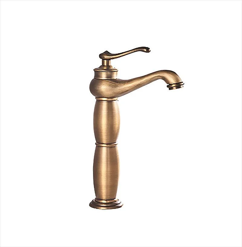 Low-arc Country Vessel Tap Single Handle Brass Tap for Bathroom -Bathlova