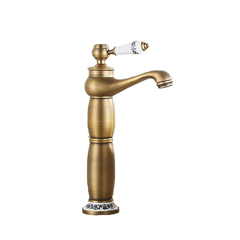 Low-arc Country Vessel Tap Single Handle Brass Tap for Bathroom -Bathlova