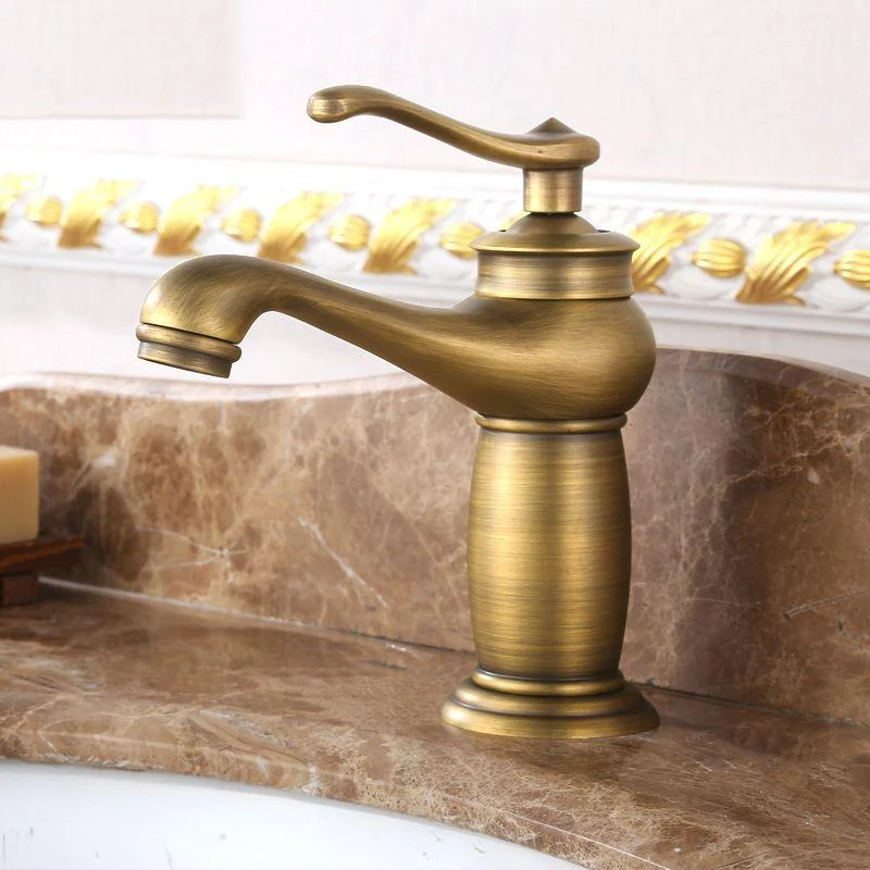 Low-arc Country Vessel Tap Single Handle Brass Tap for Bathroom -Bathlova