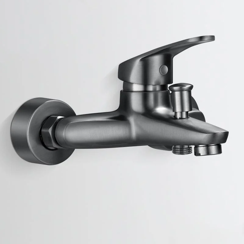 Low Arc Tub Tap Hose Wall Mounted Single Lever Handle Tub Filler with Handshower -Bathlova