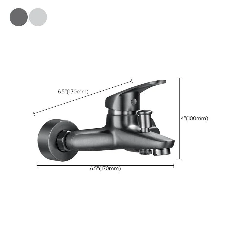 Low Arc Tub Tap Hose Wall Mounted Single Lever Handle Tub Filler with Handshower -Bathlova