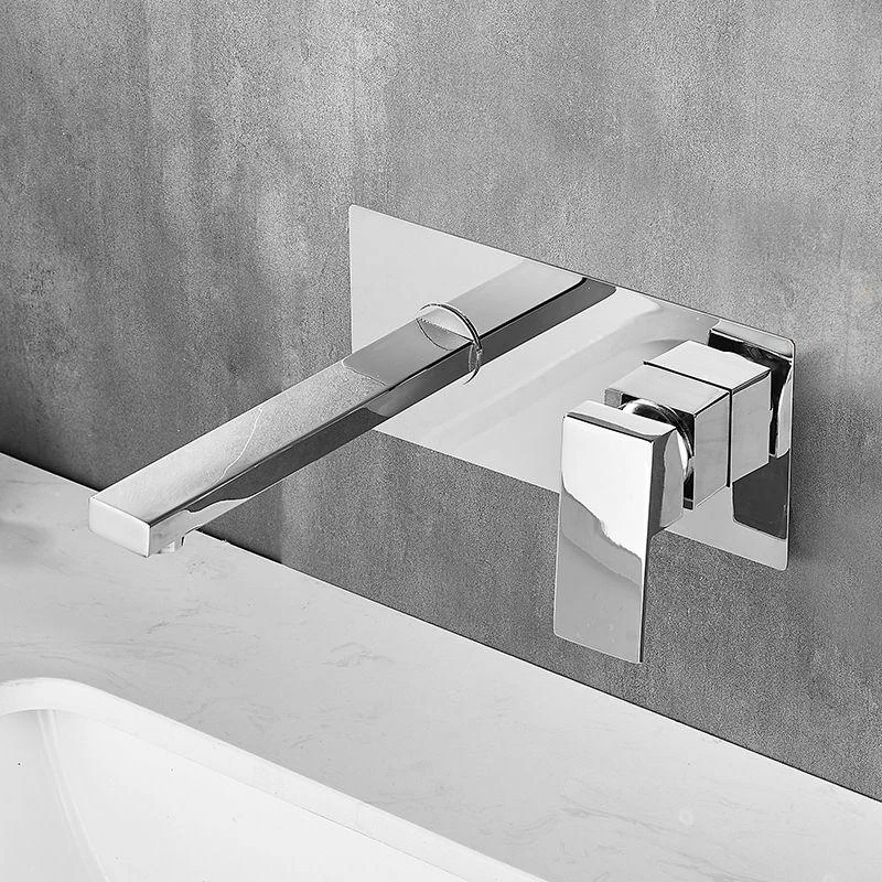 Low Arc Wall Mounted Bathroom Knob Handle Tap Lavatory Tap -Bathlova