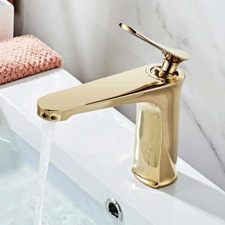 Luxury 1 Handle Sink Bathroom Tap Circular Brass Basin Tap with Water Hose -Bathlova