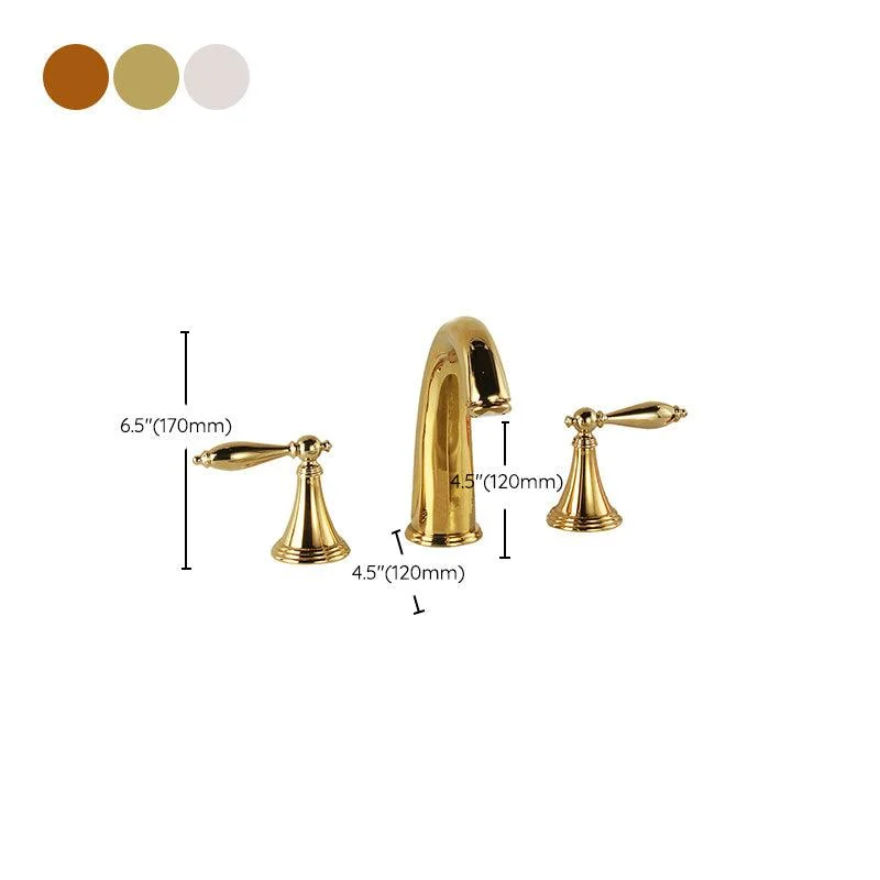 Luxury 3 Hole Sink Bathroom Tap Lever Handle Basin Tap Circular Brass Tap -Bathlova