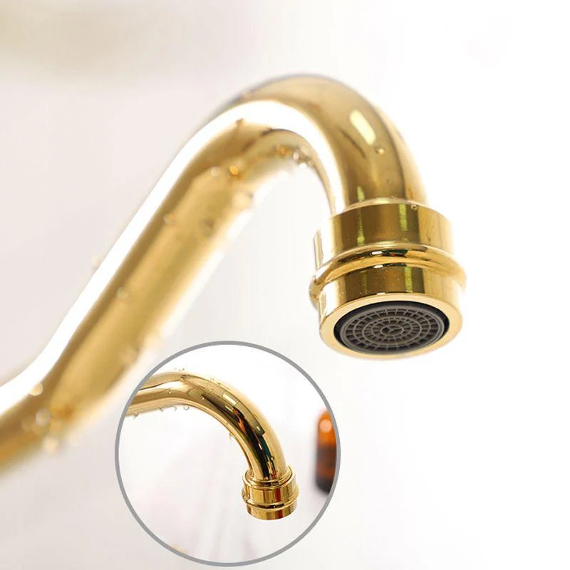 Luxury Centerset Lavatory Tap Lever Handles Gooseneck Arc Solid Brass Tap -Bathlova