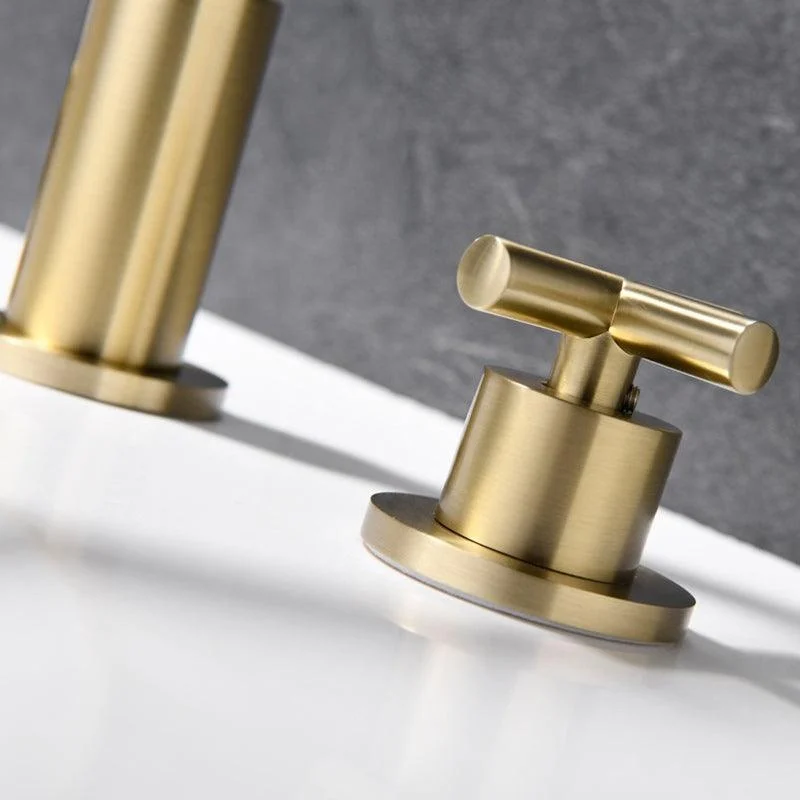 Luxury Lavatory Tap 3 Holes Knob Handle Gooseneck Vanity Sink Tap -Bathlova