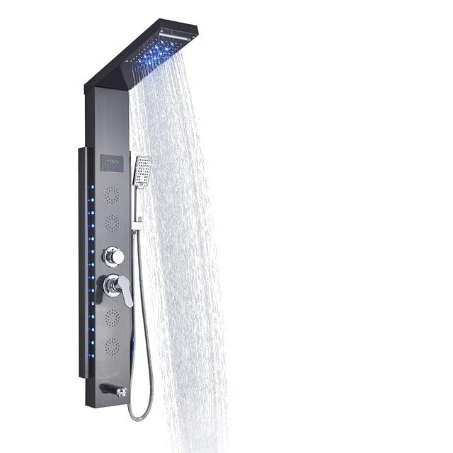 Luxury LED Shower Column Tap SPA Massage Jet Shower Panel -Bathlova