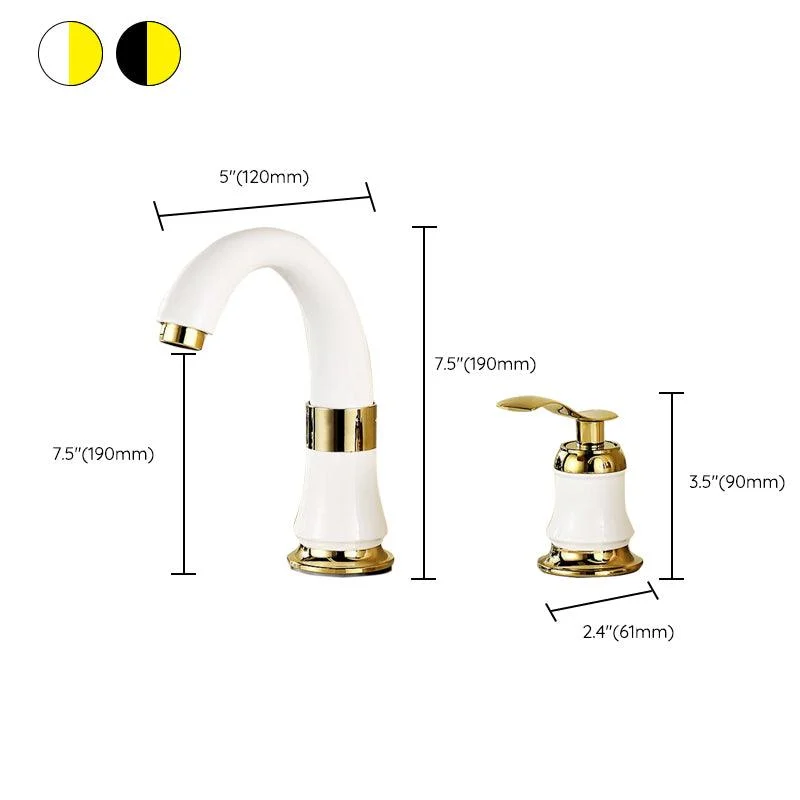 Luxury Rotatable Widespread Sink Tap Circular Lever Handle Tap with Water Hose -Bathlova