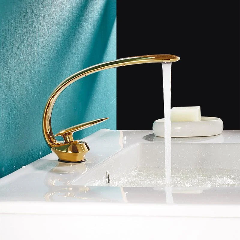 Luxury Single Handle Sink Tap Brass Bathroom Gooseneck Tap -Bathlova