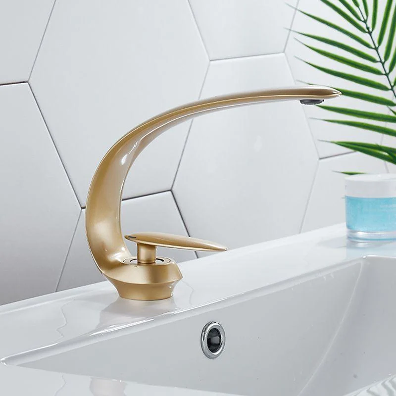 Luxury Single Handle Sink Tap Brass Bathroom Gooseneck Tap -Bathlova