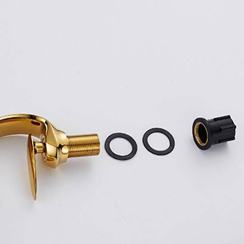 Luxury Single Handle Sink Tap Brass Bathroom Gooseneck Tap -Bathlova