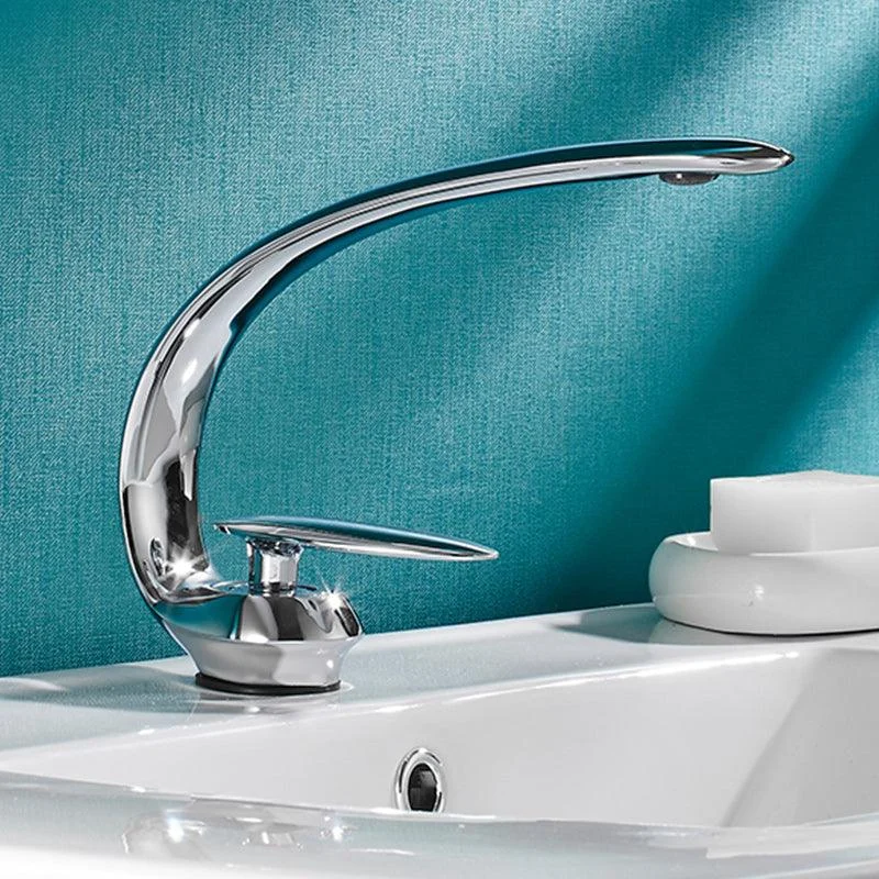 Luxury Single Handle Sink Tap Brass Bathroom Gooseneck Tap -Bathlova