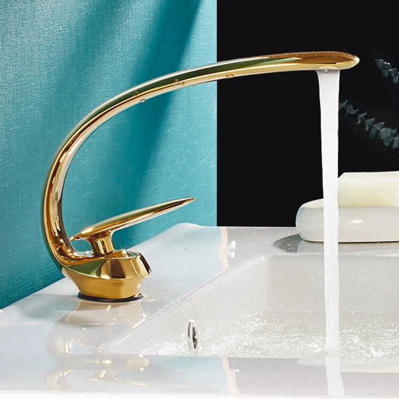 Luxury Single Handle Sink Tap Brass Bathroom Gooseneck Tap -Bathlova