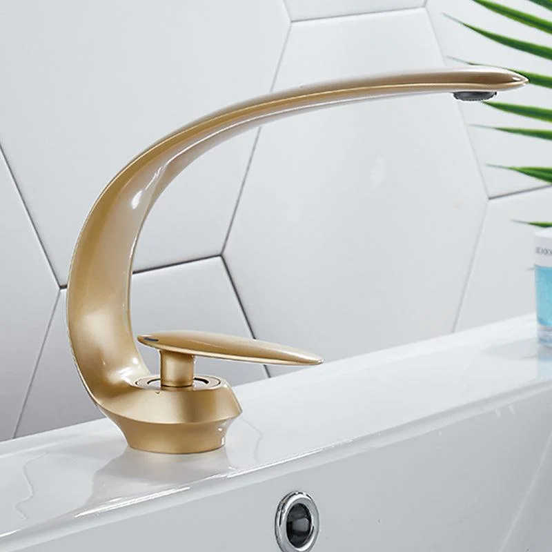 Luxury Single Handle Sink Tap Brass Bathroom Gooseneck Tap -Bathlova