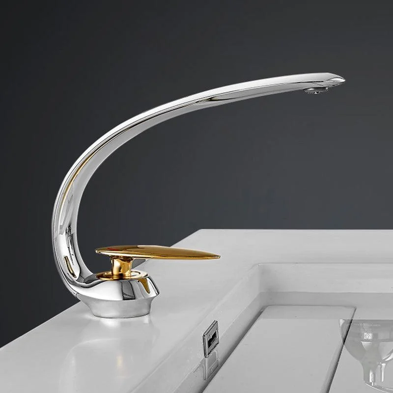 Luxury Single Handle Sink Tap Brass Bathroom Gooseneck Tap -Bathlova