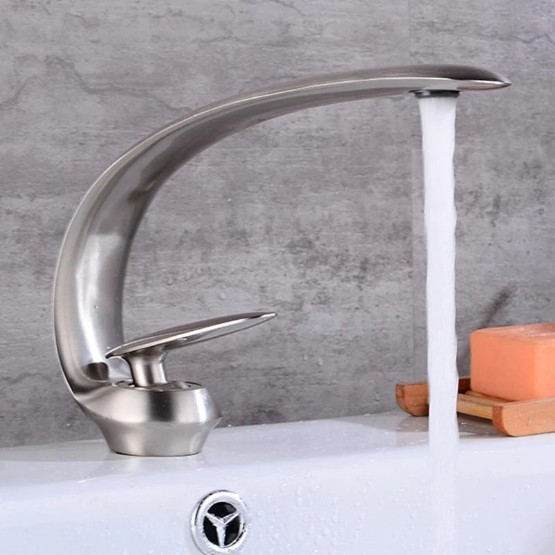 Luxury Single Handle Sink Tap Brass Bathroom Gooseneck Tap -Bathlova