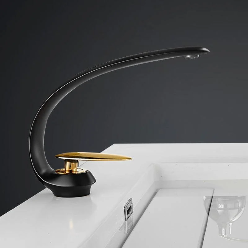 Luxury Single Handle Sink Tap Brass Bathroom Gooseneck Tap -Bathlova