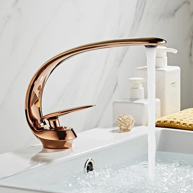 Luxury Single Handle Sink Tap Brass Bathroom Gooseneck Tap -Bathlova