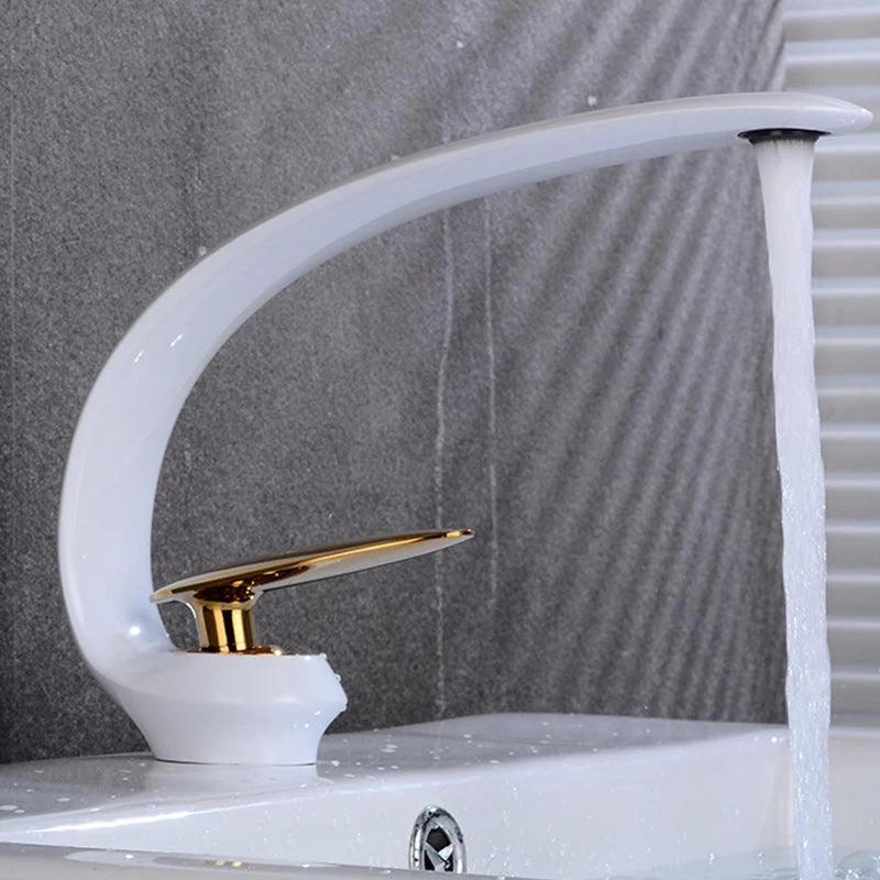 Luxury Single Handle Sink Tap Brass Bathroom Gooseneck Tap -Bathlova