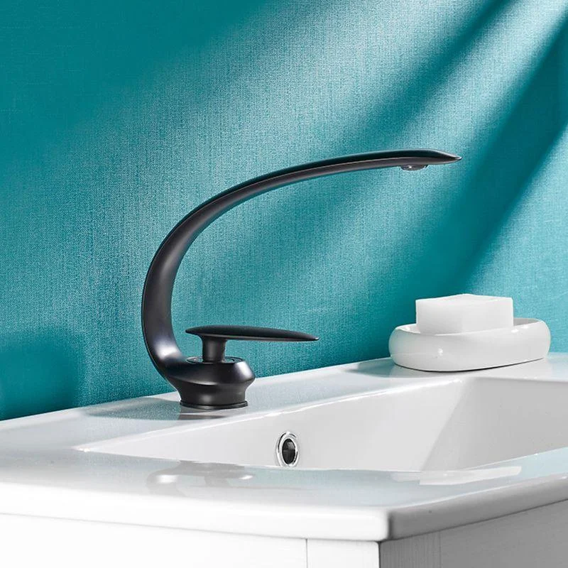 Luxury Single Handle Sink Tap Brass Bathroom Gooseneck Tap -Bathlova