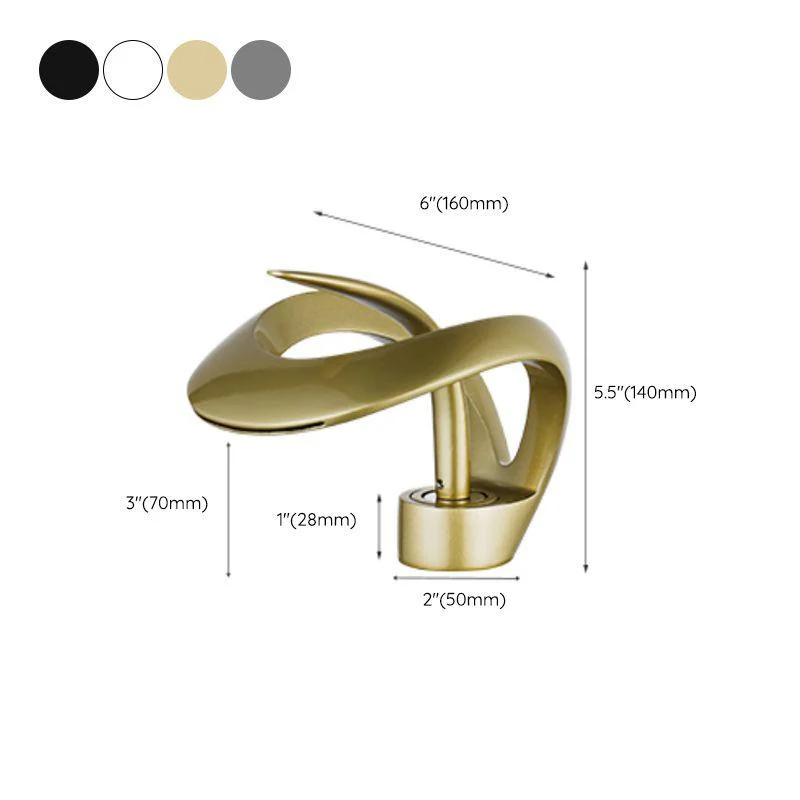 Luxury Single Handle Sink Tap Brass Bathroom Novel Shape Tap -Bathlova