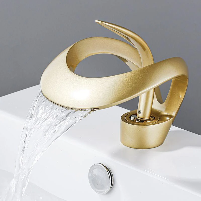 Luxury Single Handle Sink Tap Brass Bathroom Novel Shape Tap -Bathlova