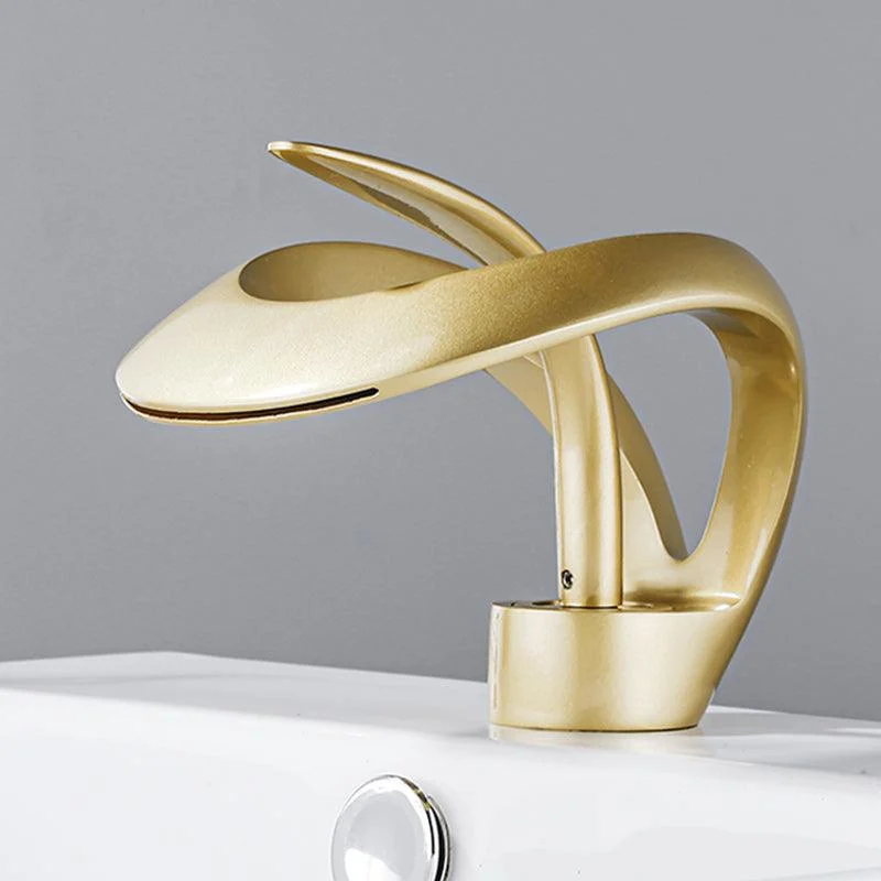 Luxury Single Handle Sink Tap Brass Bathroom Novel Shape Tap -Bathlova