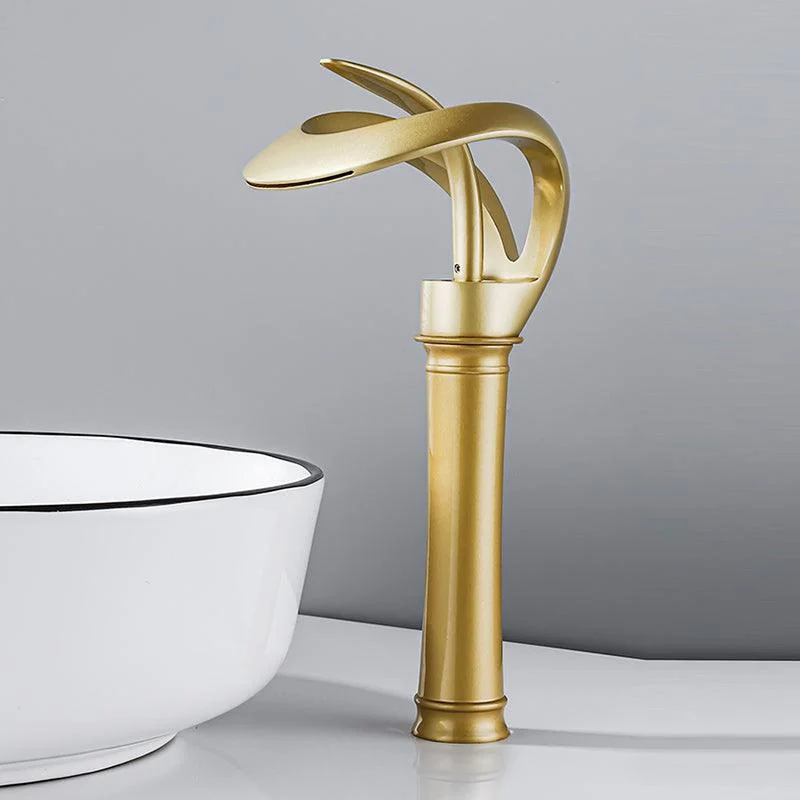 Luxury Single Handle Sink Tap Brass Bathroom Novel Shape Tap -Bathlova