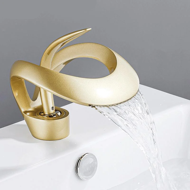 Luxury Single Handle Sink Tap Brass Bathroom Novel Shape Tap -Bathlova