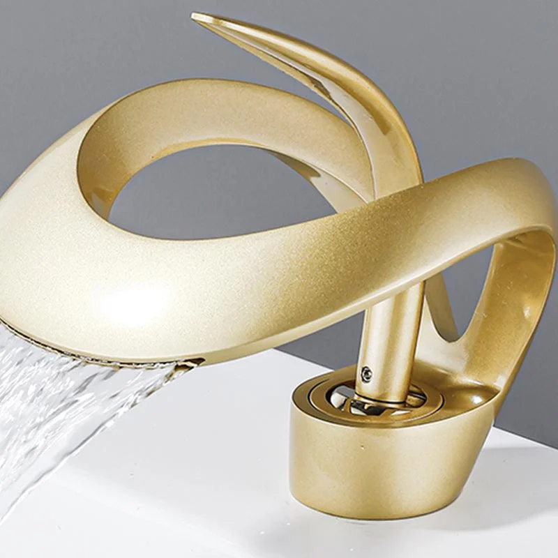 Luxury Single Handle Sink Tap Brass Bathroom Novel Shape Tap -Bathlova