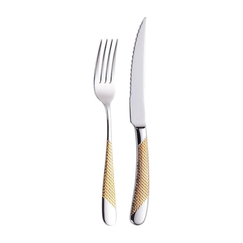 Luxury Textured Handle Silverware Set -Bathlova