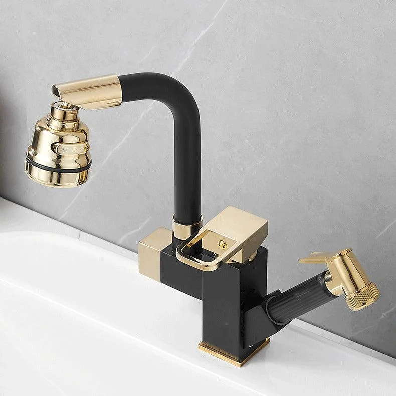 Luxury Vessel Sink Tap Single Handle Swivel Spout with Side Spray -Bathlova