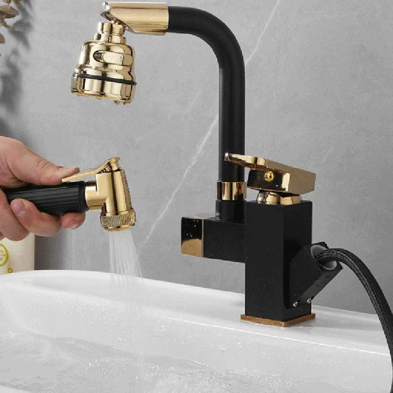 Luxury Vessel Sink Tap Single Handle Swivel Spout with Side Spray -Bathlova