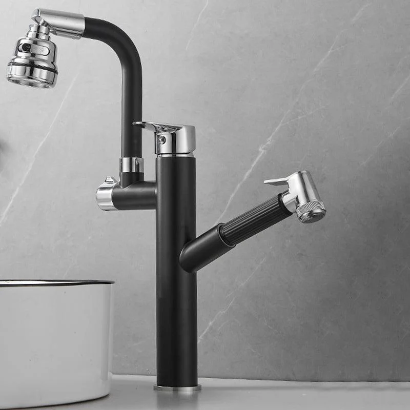 Luxury Vessel Sink Tap Single Handle Swivel Spout with Side Spray -Bathlova