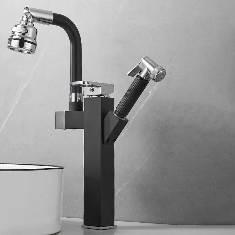 Luxury Vessel Sink Tap Single Handle Swivel Spout with Side Spray -Bathlova