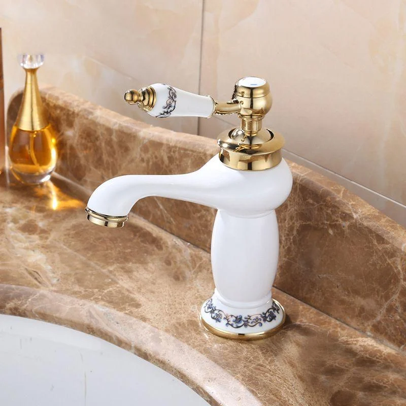 Luxury Vessel Tap Brass Lever Handles Low Arc Basin Lavatory Tap -Bathlova