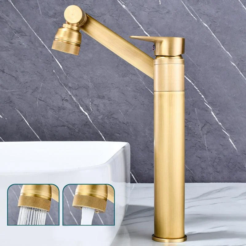 Luxury Vessel Tap Swivel Spout High-Arc Single Handle Vessel Tap -Bathlova